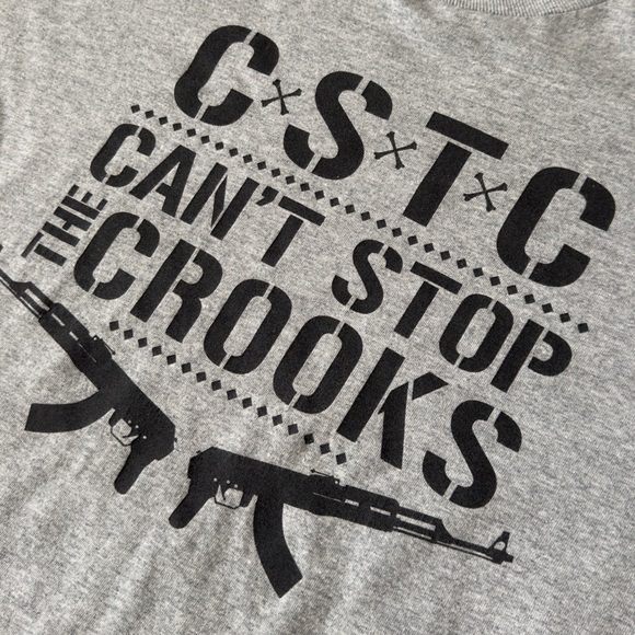 Crooks & Castles Men’s Gray tee top tshirt Can’t Stop the Crooks size XL - Picture 4 of 8